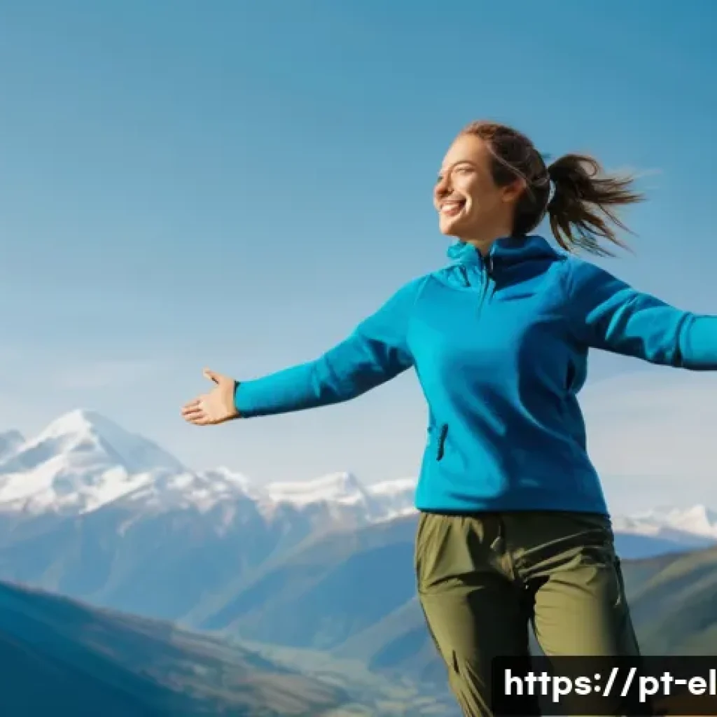 엘소드 전투력 상승 꿀팁 - A joyful young woman, dressed in a comfortable, long-sleeved sweater and durable hiking pants, is st...